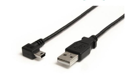 MINI USB CABLE 3 FT - A TO RIGHT ANGLE MINI B
