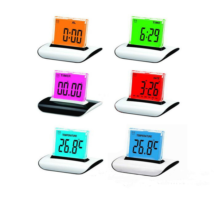 Push Panel Color-Changing LCD Blacklight Alarm Clock