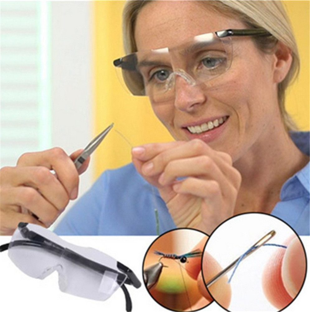 Plastic Glasses - Unisex Bigger Magnifying Glasses Makes Everything Bigger and Clearer 160 degrees Eyewear Glasses