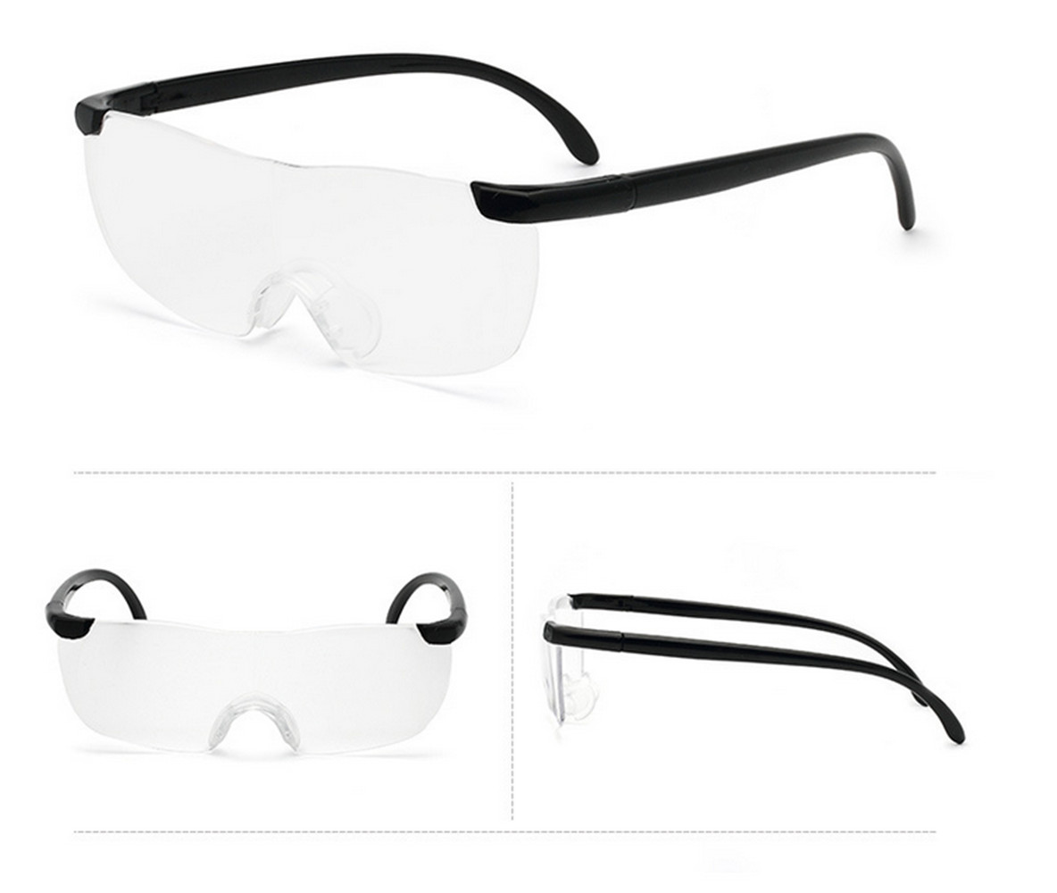 Plastic Glasses - Unisex Bigger Magnifying Glasses Makes Everything Bigger and Clearer 160 degrees Eyewear Glasses