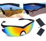 Military-Inspired Polarized Sport Sunglasses - Mirrored Integrated Polarized Lens Battle Vision HD Sunglasses for Men/Women Riding Running Cycling Fishing Driving Golf